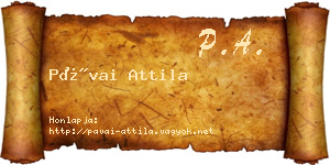Pávai Attila névjegykártya