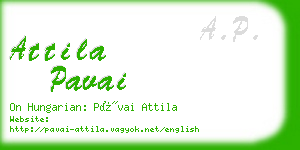 attila pavai business card